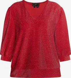 Faina Blouses Met Korte Mouw Blouse Dames Rood