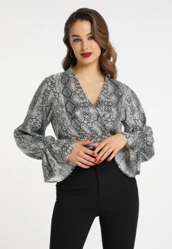 Faina Blouseshirts Blouse Dames Lichtgrijs / Donkergrijs -Outlet Faina Winkel 153ad70b60d805a109b116f54dba7a4f