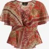 Faina Blouses Met Korte Mouw Blouse Dames Rood / Bourgogne