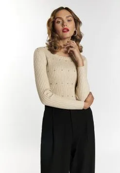 Faina Mit Strass Steinen Imane - Trui - Hellbeige