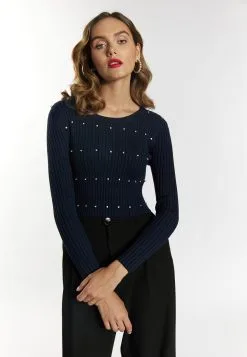 Faina Mit Strass Steinen Imane - Trui - Marine