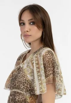 Faina Blouses Met Korte Mouw Blouse Dames Beige / Chamois -Outlet Faina Winkel 20e0613e58e36d4a0580bcb93da89305