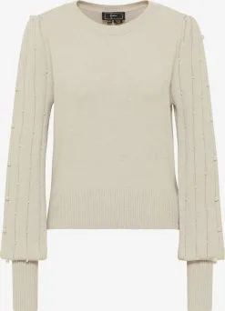 Faina Fijngebreide Truien Trui Tylin Dames Beige