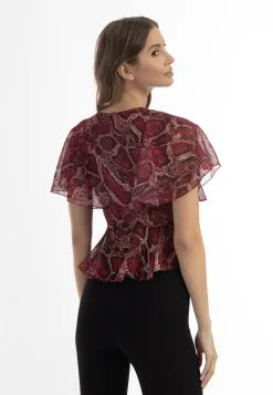 Faina Blouses Met Korte Mouw Blouse Dames Bordeaux / Roestrood / Cranberry / Pastelrood -Outlet Faina Winkel 23b5bfccd1d761355a6db023b2bc0e9a