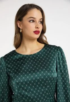 Faina Blousejurken Blousejurk Dames Donkergroen -Outlet Faina Winkel 24071bc51e2325432a8ab1f817774898