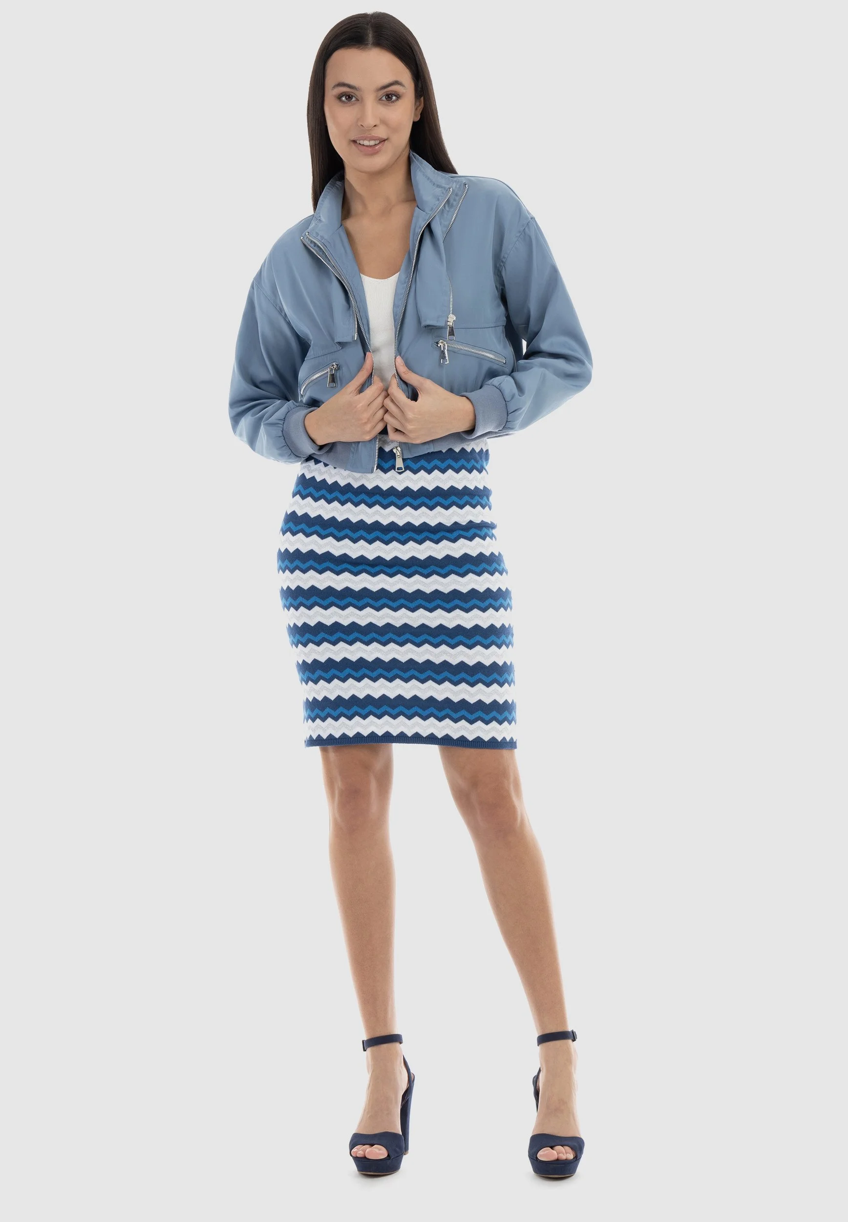 Faina Lichte Jas - Rauchblau 4 Faina Lichte Jas - Rauchblau - Afbeelding 2