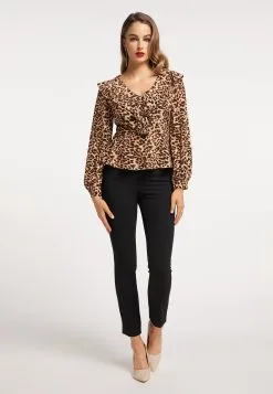 Faina Blouseshirts Blouse Dames Bruin / Lichtbruin -Outlet Faina Winkel 29f199783c3f3d15c5ed44195c76ae9b