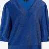 Faina Blouses Met Korte Mouw Blouse Dames Royal Blue/koningsblauw -Outlet Faina Winkel 2a4e504aa8b844fd90160689da4a57c4