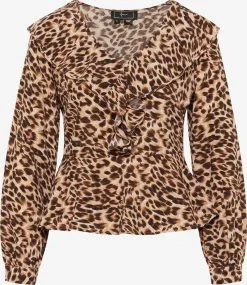 Faina Blouseshirts Blouse Dames Bruin / Lichtbruin