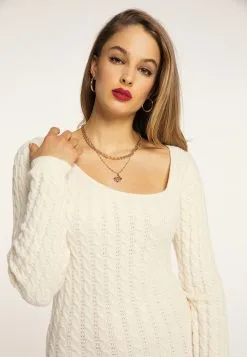 Faina Gebreide Jurken Gebreide Jurk Dames Champagne -Outlet Faina Winkel 37d09d0ecb0506833f92386cca43e0f7