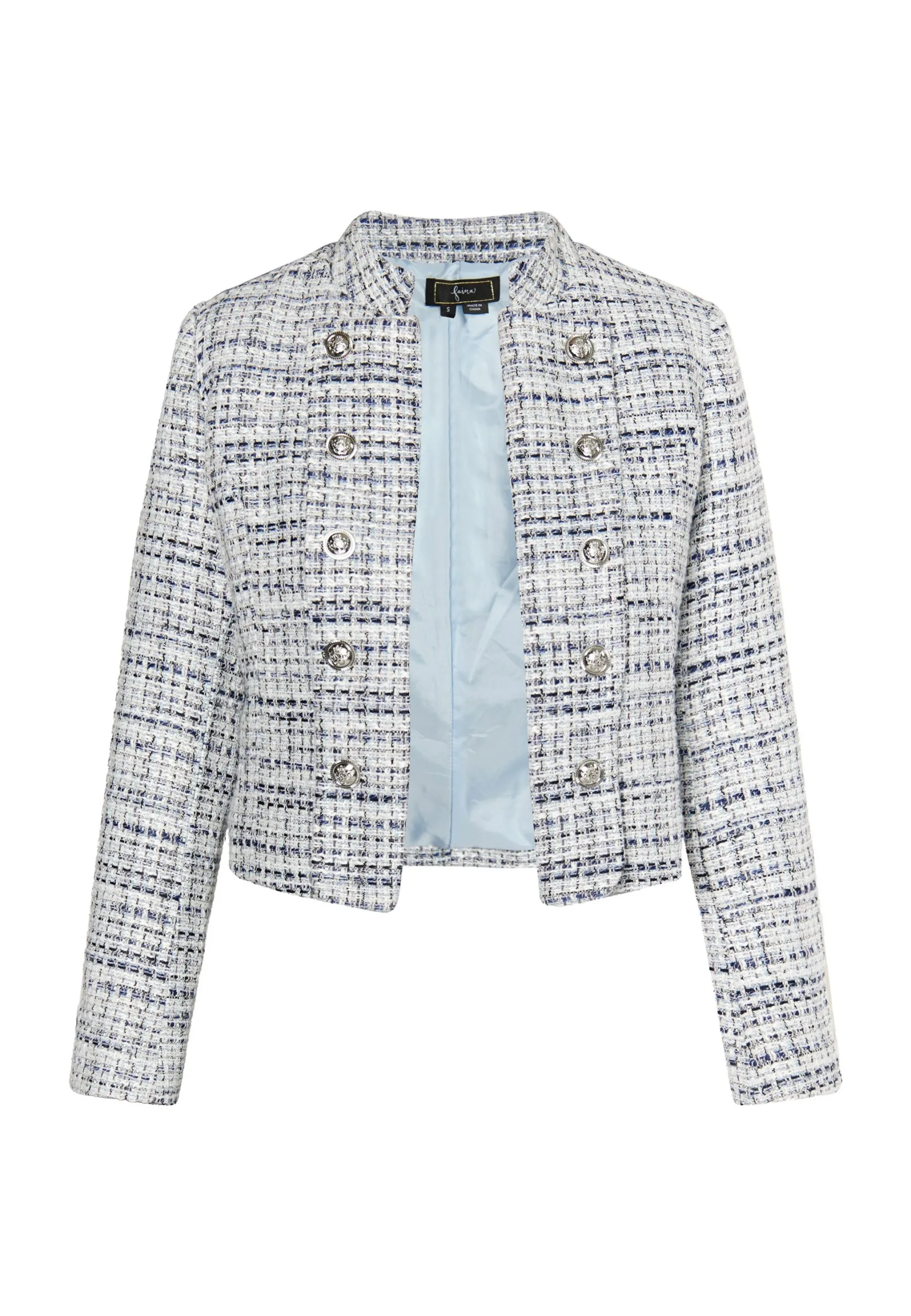 Faina Bouclé - Blazer - Blau Mehrfarbig 7 Faina Bouclé - Blazer - Blau Mehrfarbig - Afbeelding 5