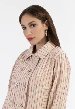 Faina Kurze Carban - Lichte Jas - Pink/Wollweisser Streifen -Outlet Faina Winkel 3d5b66776b4741a58441e9d40b6de910