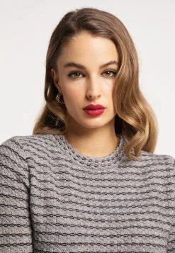 Faina Fijngebreide Truien Trui Dames Grijs Gemêleerd -Outlet Faina Winkel 3e18dc3f3671fb7b878d6e39399b7ede