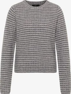 Faina Fijngebreide Truien Trui Dames Grijs Gemêleerd