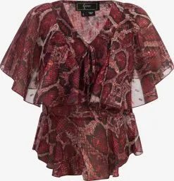 Faina Blouses Met Korte Mouw Blouse Dames Bordeaux / Roestrood / Cranberry / Pastelrood
