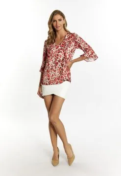 Faina Blouses Met Korte Mouw Blouse Dames Bourgogne / Lichtrood -Outlet Faina Winkel 55e849fb872c78204a400a72ec7c1c6f