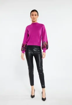 Faina Fijngebreide Truien Trui Dames Magenta -Outlet Faina Winkel 597a57507ab593b2e8651d9565c8125f