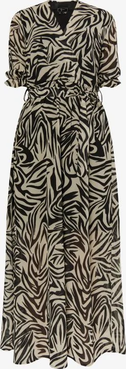 Faina Maxi Jurken Jurk Dames Taupe / Zwart