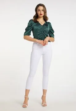 Faina Blouses Met Korte Mouw Blouse Dames Donkergroen -Outlet Faina Winkel 5adb6a5f4c744b423d31160f1df3bfe6
