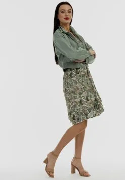 Faina Lichte Jas - Grau Oliv -Outlet Faina Winkel 5b285040aa7849188470bd3ab40b49f3