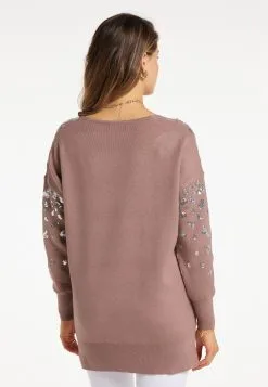 Faina Fijngebreide Truien Regular Trui Dames Taupe -Outlet Faina Winkel 6353c11e9128f2bd11bdbb4981cd4701