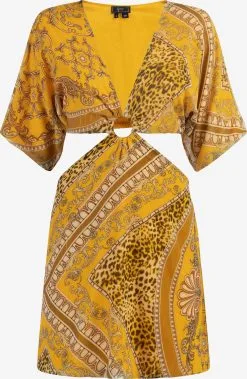 Faina Mini Jurken Jurk Dames Geel