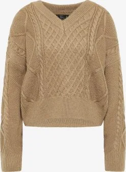 Faina Fijngebreide Truien Trui Dames Chamois