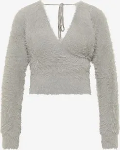 Faina Fijngebreide Truien Trui Dames Stone Grey