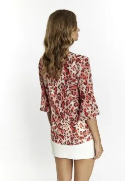 Faina Blouses Met Korte Mouw Blouse Dames Bourgogne / Lichtrood -Outlet Faina Winkel 6b363304f2a7509188e15cab504d63cb