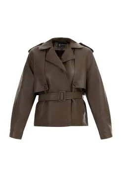 Faina Imitatieleren Jas - Schokolade -Outlet Faina Winkel 6ceeec97343041d98e638298b5b9888c