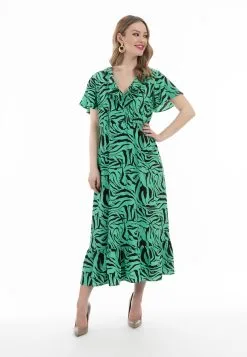 Faina Maxi Jurken Jurk Caneva Dames Grasgroen -Outlet Faina Winkel 70c0d0283d50621adeaba9fee9ee374d