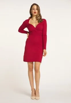 Faina Gebreide Jurken Gebreide Jurk Dames Rood -Outlet Faina Winkel 7126a1c85aaa890965bcb88a706c18db