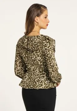 Faina Blouseshirts Blouse Dames Groen / Kaki -Outlet Faina Winkel 727686c4e109229cbd3d3ec5dacaf20f