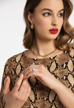 Faina Maxi Jurken Jurk Dames Bruin / Donkerbruin -Outlet Faina Winkel 79367d55efae78613405b840780cb8c8