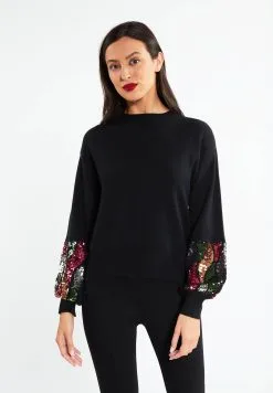 Faina Caneva - Trui - Schwarz