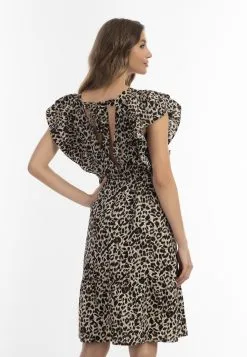 Faina Mini Jurken Jurk Dames Chamois / Ecru / Zwart -Outlet Faina Winkel 7b15042636a625f2b237582603fc5e65