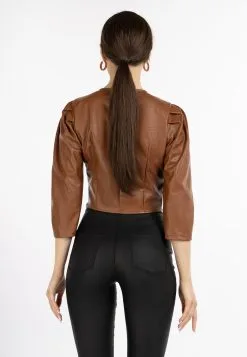 Faina Blouses Met Korte Mouw Blouse Dames Bruin -Outlet Faina Winkel 7bdc0073ec851e04dc4679faf7d73b6a