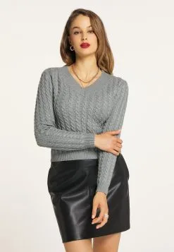 Faina Imane - Trui - Grau Melange