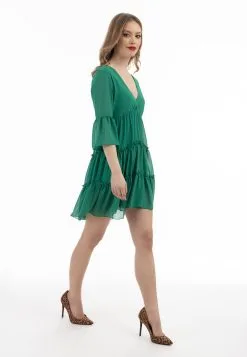 Faina Mini Jurken Jurk Dames Grasgroen -Outlet Faina Winkel 880ef879034e2f4122ff8cc826091e48