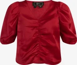 Faina Blouses Met Korte Mouw Blouse Dames Robijnrood