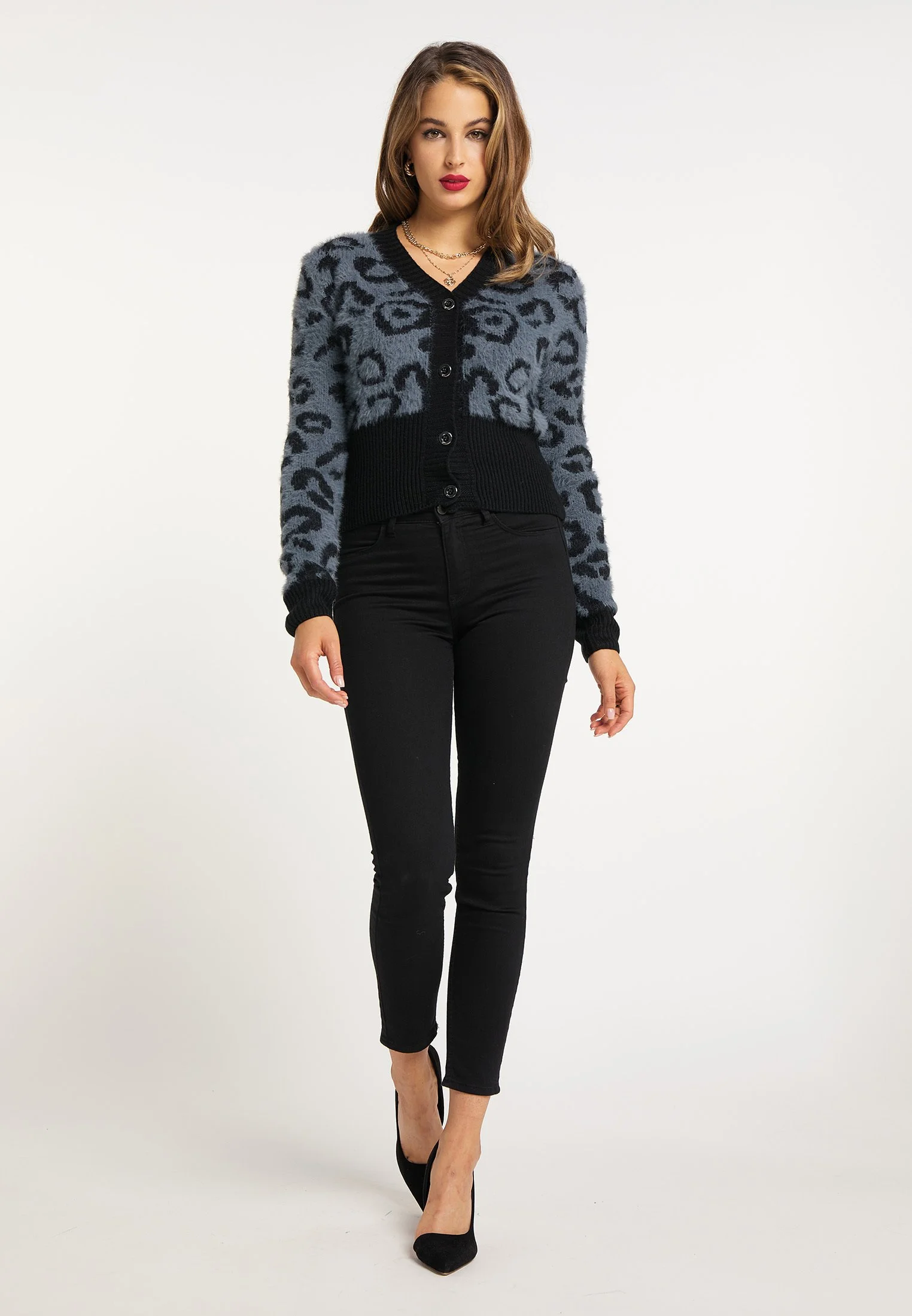 Faina Imane - Vest - Grau Schwarz 4 Faina Imane - Vest - Grau Schwarz - Afbeelding 2