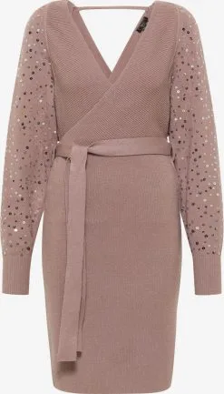 Faina Gebreide Jurken Gebreide Jurk Dames Bruin