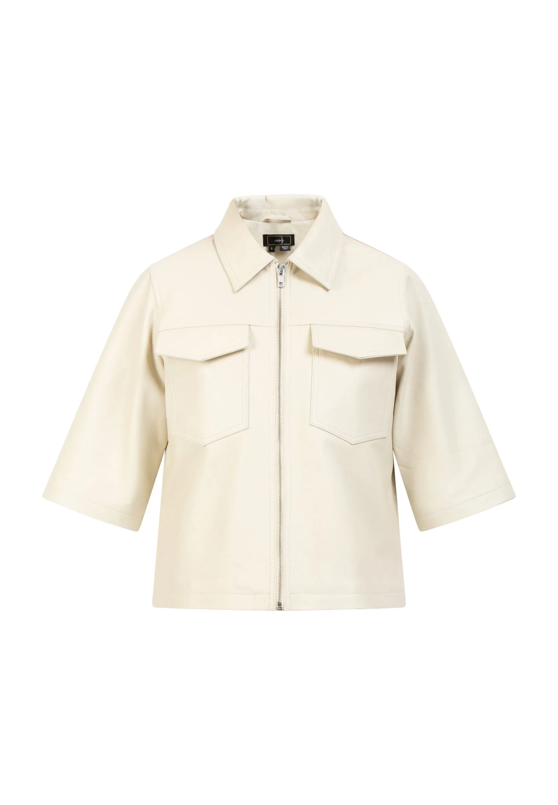 Faina Leren Jas - Wolwit 7 Faina Leren Jas - Wolwit - Afbeelding 5