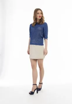 Faina Fijngebreide Truien Trui Dames Marine -Outlet Faina Winkel 97fd887dc14c223e7601f8d362c7a0ac