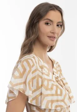 Faina Blouses Met Korte Mouw Blouse Dames Beige / Sand -Outlet Faina Winkel 9c6e6cdde719789e9409d6ad1bdebb54