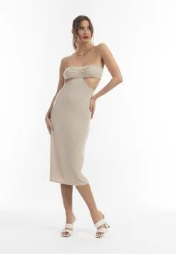 Faina Jerseyjurken Jurk Dames Crème -Outlet Faina Winkel adc9896d08d2b77e32c689eac779047c