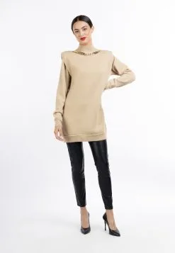 Faina Gebreide Jurken Gebreide Jurk Dames Sand -Outlet Faina Winkel c032325df2813f1d709d3085b7985be1