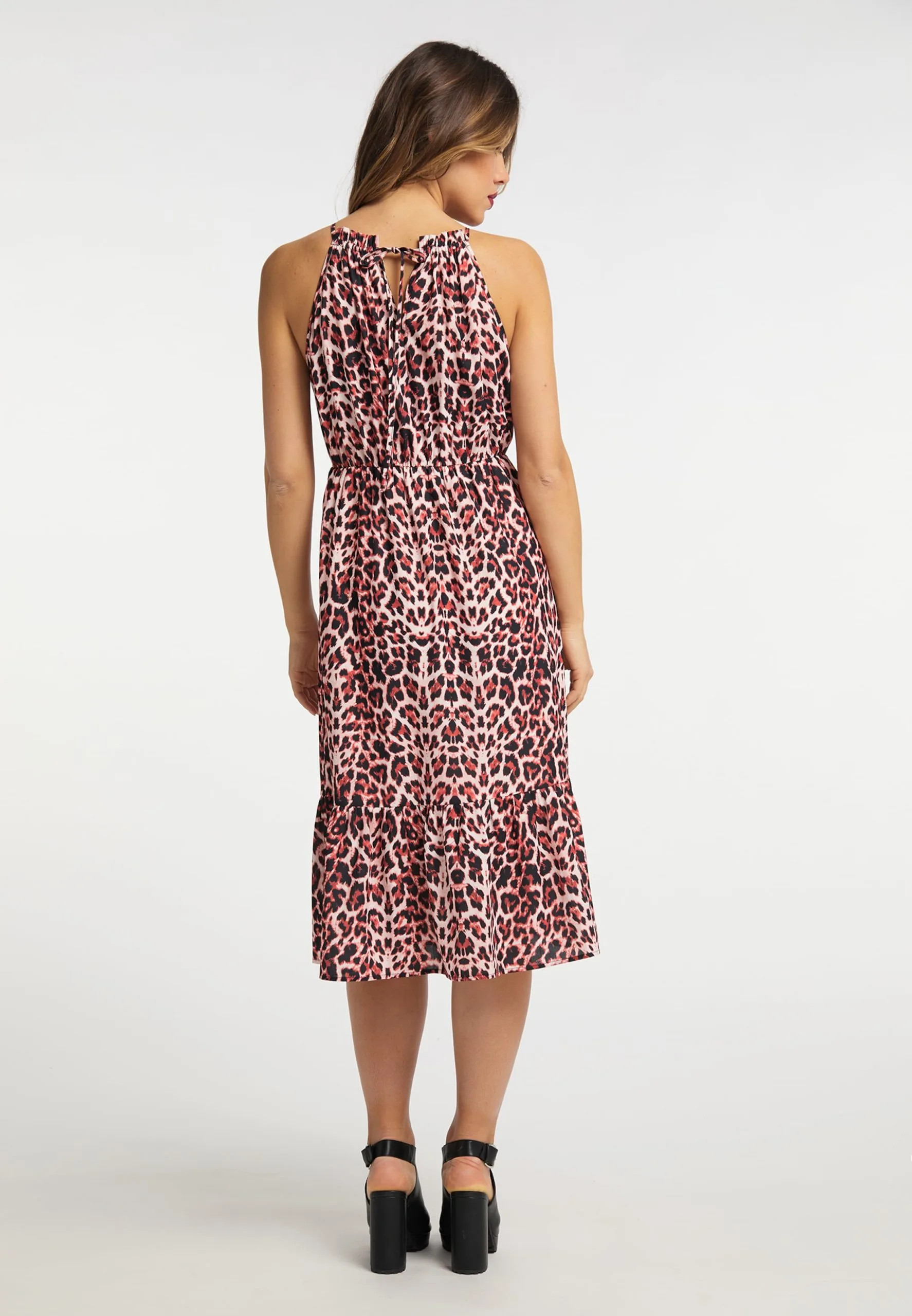 Faina Zomerjurken Zomerjurk Dames Oudroze / Lichtroze / Zwart 6 Faina Zomerjurken Zomerjurk Dames Oudroze / Lichtroze / Zwart - Afbeelding 4