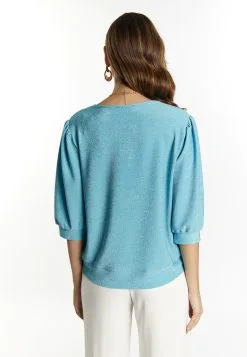 Faina Blouses Met Korte Mouw Blouse Dames Aqua -Outlet Faina Winkel c3b8c011dc06a801519f553fc9dfe6bd