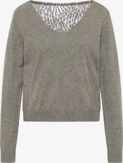 Faina Fijngebreide Truien Trui Dames Grijs